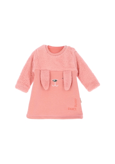 Modanino Kız Bebek Peluş Elbise 6-12ay 12474 gül kurusu