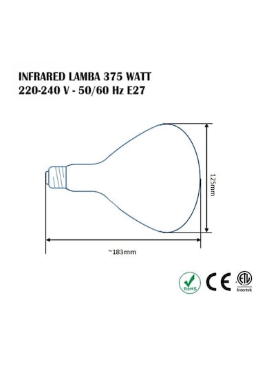 Infrared Isıtıcı Lamba 375 Watt