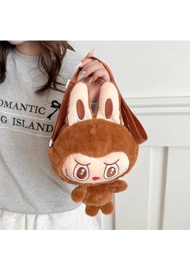 Ebitda Labubu Peluş Kız Çocuk Sevimli Çapraz Mini Turuncu Karikatür Çanta Turuncu