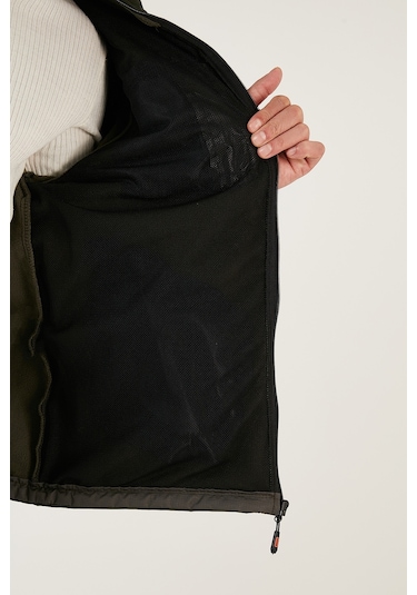 Buratti Su Itici Slim Fit Dik Yaka Softshell Ince Erkek Mont 649003 Haki