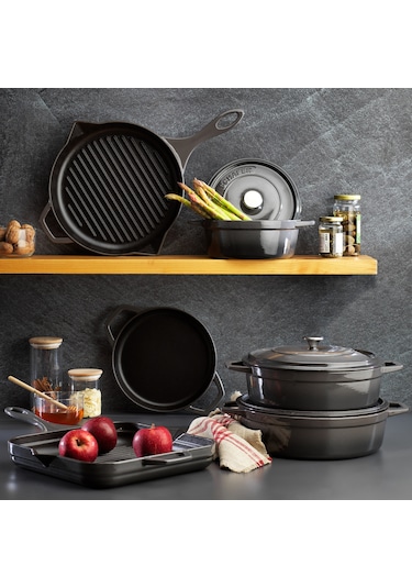 Schafer Guss Chef Döküm Sahan Çift Kulplu 19 Cm 1 Parça-gri Gri