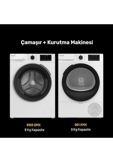 Arçelik 9100 Dmx Çamaşır Makinesi - 901 Kmx Kurutma Makinesi