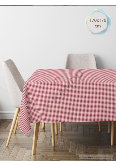 170 X 170 Cm Pötikare Desen Masa Örtüsü, Piknik Örtüsü, Sofra Bezi, Beslenme Örtüsü Kırmızı