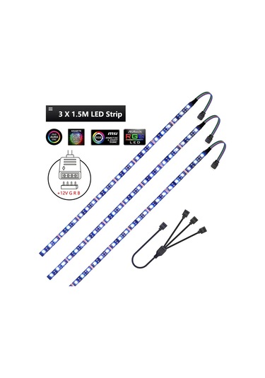 Epistar 12v Rgb Led Şerit 4pin Pc Başlığı 5050 Bilgisayar Kasası Için Pembe 0-5w