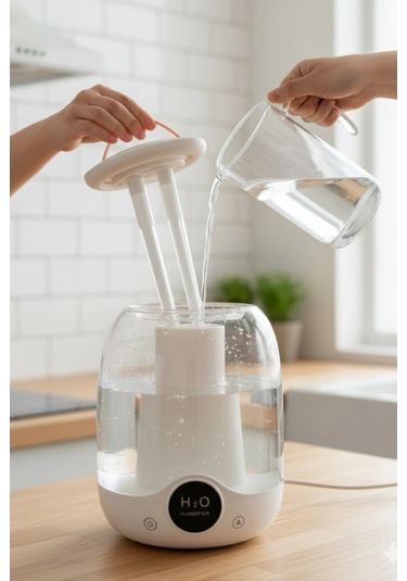 Glr K07 Turuncu Çift Spreyli Ultrasonik Sessiz Hava Nemlendirici Ve Gece Lambası 3l Kapasite