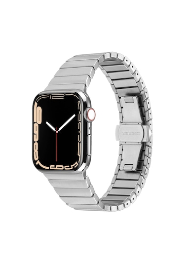 Watch Ultra 49mm Kordon Uyumlu Krd-79 Metal Strap Kayış Effx- Gümüş