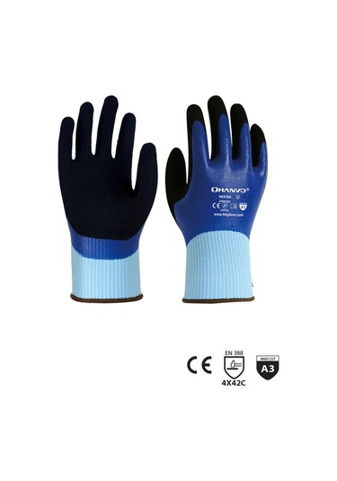 Hanvo Nitril Tam Kaplı Q Takviye Kesilme Dirençli Eldiven