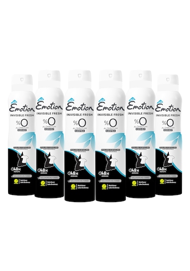 Emotion Invisible Fresh Black & White Kadın Sprey Deodorant 6 x 150 ML