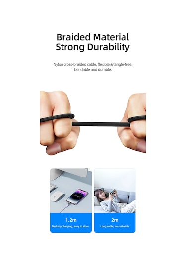 Usams Sj589 20 W Typec To Lightning Dijital Ekran Örgü 2 M