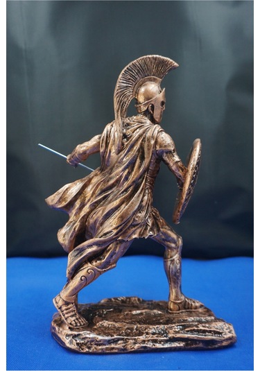Achilles Aşil Mitolojik Tasarım - Ev Ofis Dekoratif Hediyelik Aksesuar 19 Cm Bakır