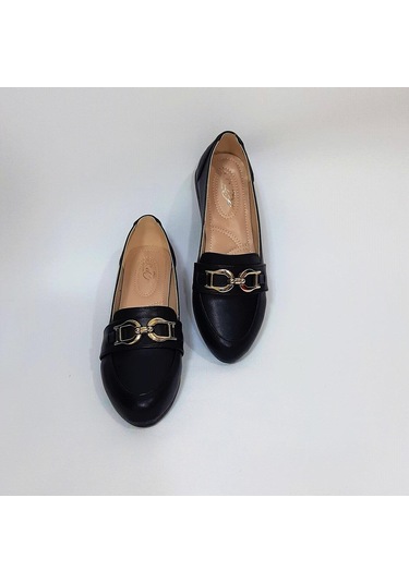 Fiyra Sdf612 Tokalı Fiyonk Siyah Kaymaz Bayan Babet 001