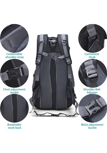 Hombey Açık Hava Çantası 50l Yürüyüş Sırt Çantası Suya Dayanıklı Kamp Sırt Çantası Sırt Çantası Seyahat T Açık Mavi