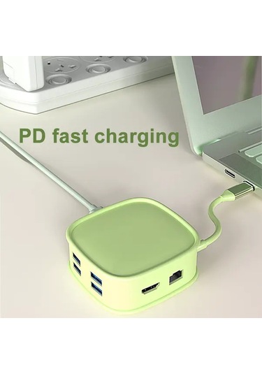 Xuweiwei Blue Bs10h 10in 1 Type C Usb C Genişletme İstasyonu Macbook Uyumlu Windows Ve Diğer Usb C Dizüstüler İçin