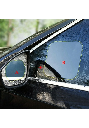 4 Parça Araç Ayna Yağmur Kaydırıcı Film Ve Cam Buğu Önleyici Su Geçirmez Koruyucu Seti