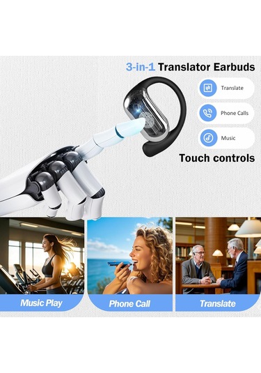 Aı Çeviri Kulaklıkları, Tercüme Kulaklıkları Gerçek Zamanlı, 3'ü 1 İşlevli Kulak Tomurcukları 144 Dil