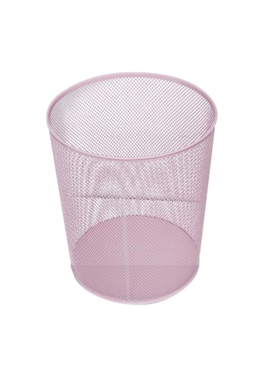 Need Tam Delikli Metal Fileli Toz Pembe Çöp Kovası - Nd-1044