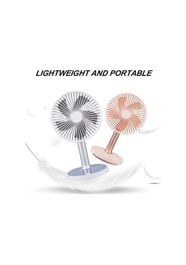 Ebitda Gece Lambası Yükseklik Ayarlı 4 Hızlı Düşük Gürültü Masaüstü Vantilatör - Ev & Ofis Kullanımı İçin Beyaz