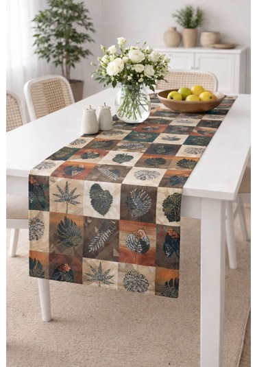 Babyface Kumaş Desenli Dijital Baskı Masa Runner 40x140 Cm Astarlı Desenli 3