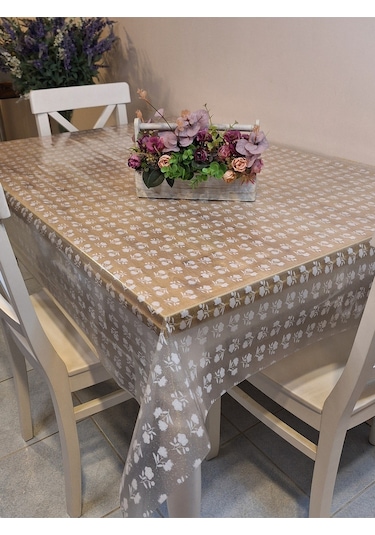 Şeffaf 0.018 Mm Pvc Muşamba - Desenli Silinebilir Şeffaf Masa Örtüsü Ns28 Beyaz