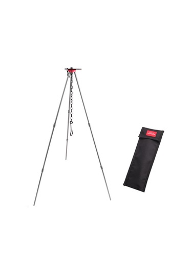 Sundick Kamp Şenlik Ateşi Tripod Taşınabilir Üçgen Destek Kamp Gümüş