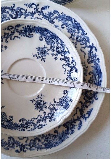 Valeria Üçlü/trio Çay Fincanı Vitro Porzellan Antıque Tea Cup & Saucers Maviv