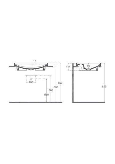 Isvea Infinity Inset Batarya Delikli Lavabo 55CM Antrasit