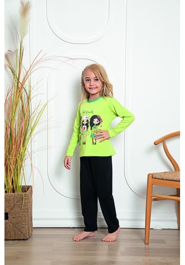 Donex Kız Çocuk Baskılı Uzun Kollu Pijama Takımı 522 001