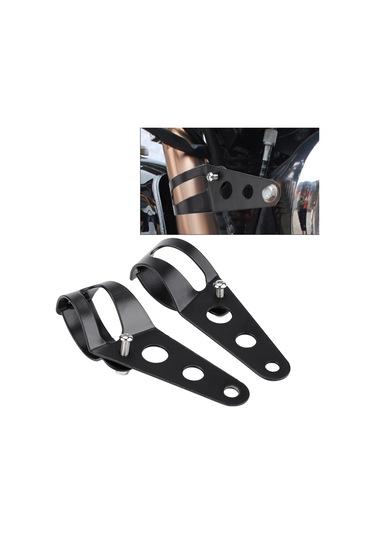 Geeroyoo Motosiklet Farı Tutucu Bracket Seti - 33-43mm Çatal Çapı Uyumlu - Dayanıklı Demir Malzeme - Kolay Kurulum Chrome