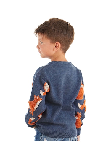 Denokids Mshb&g Tilki Erkek Çocuk Lacivert Triko Kazak Çok Renkli