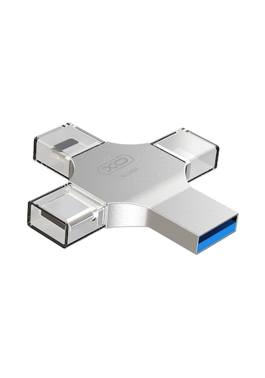 Dk04 16gb 4 İn 1 Flash Bellek Usb-a Micro Lightning Type-c Apple Uyumlu iPhone Android  Metal Flash Drive