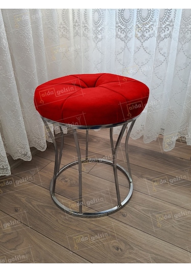 Kum Saati Dilimli Makyaj Pufu Gümüş Kırmızı