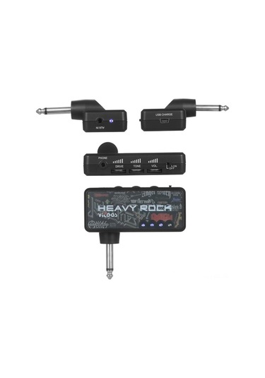 Novahub Vitoos Heavy Rock V2 Gitar Kulaklık Amplifikatörü, Usb Kablo, Siyah, Kompakt, Usb Şarj, Mini Amplify