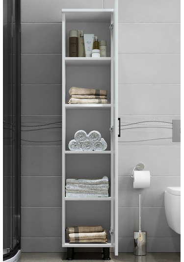 Rare Çok Amaçlı Banyo Dolabı 5 Bölmeli Beyaz