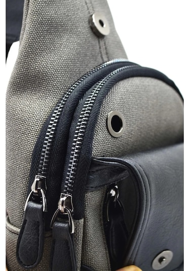 Erkek Antrasit Kanvas Çapraz Askılı Omuz Çantası Antrasit