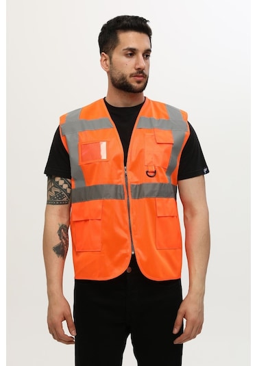 Uniprom Yelek Yönetici Ikaz Yeleği Reflektörlü Neon Turuncu