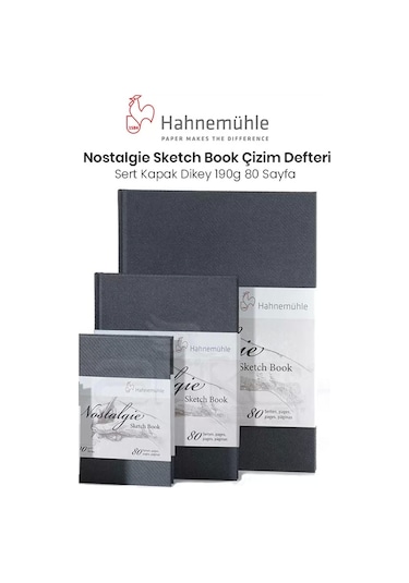 Hahnemühle Nostalgie Sketch Book Çizim Defteri Sert Kapak Dikey 190g 80 Yaprak