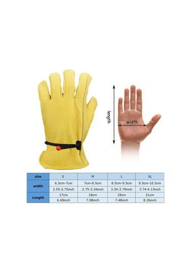 Feıjıeast Sığır Derisi Deri İş Eldivenleri Bahçe Motosiklet Sürüş Kaynak Koruma Atölyeleri İçin Kaymaz