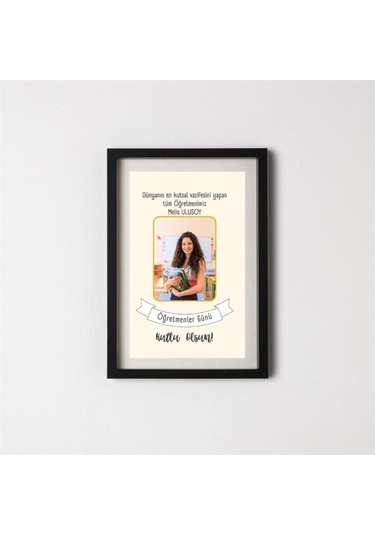 Öğretmenler Günü Hediyesi Yapışkanlı Sök Tak Fotoğraf Mesajlı Çerçeve 20x30cm