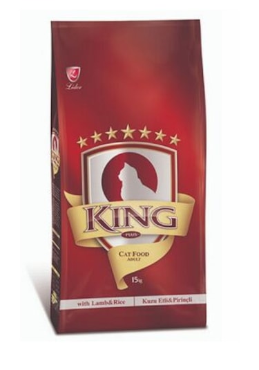 King Plus Kuzu Etli ve Pirinçli Yetişkin Kedi Maması 15 KG