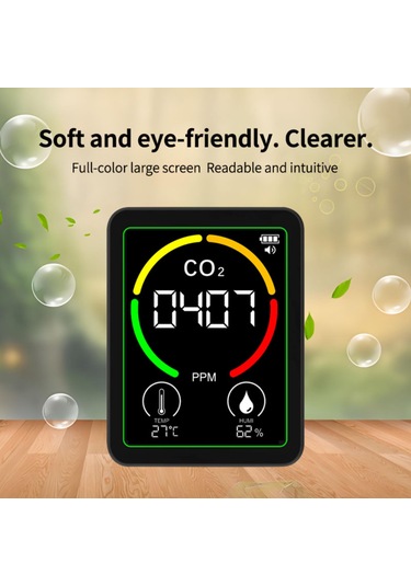 Maiyame Hava Kalitesi Ölçer Zn-mt03: Co2, Sıcaklık Ve Nem Tespiti - 2.8" Renkli Ekran, Taşınabilir, Usb Şarjlı, Beyaz