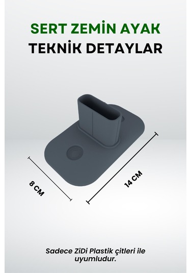 Çit Uyumlu Sert Zemin Ayak 10'lu - Antrasit Gri