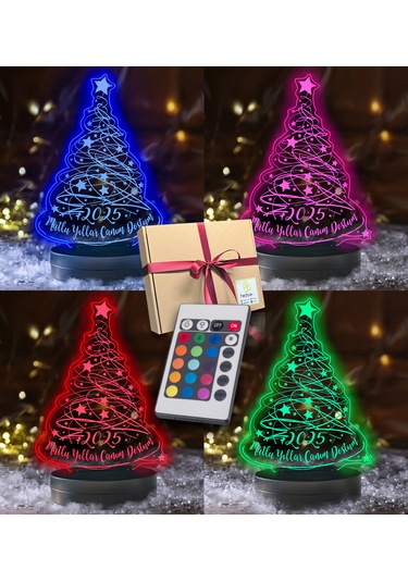 Yılbaşı Ağacı 3d Led Gece Lambası