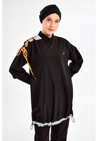 Spor Likra Tam Kapalı Tesettür Mayo Kimber 1202 Siyah Siyah06 Siyah