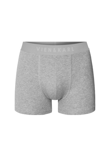 Erkek 3 Pamuklu Likralı Siyah Gri Lacivert Boxer 3 Atlet Takım Gri