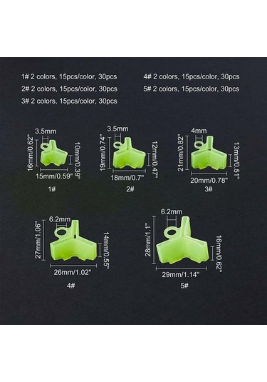 Xindoker 150 Adet Siyah Üçlü İğne Koruması - 1 2 3 4 5 Boyutları - Balık İğnesi Korumalı Aksesuar Seti