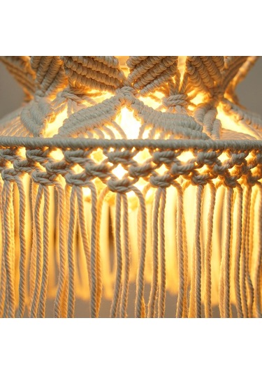 Homyl Makrome Dokuma Abajur Asılı Lamba Kapağı Ev Duy-olmadan