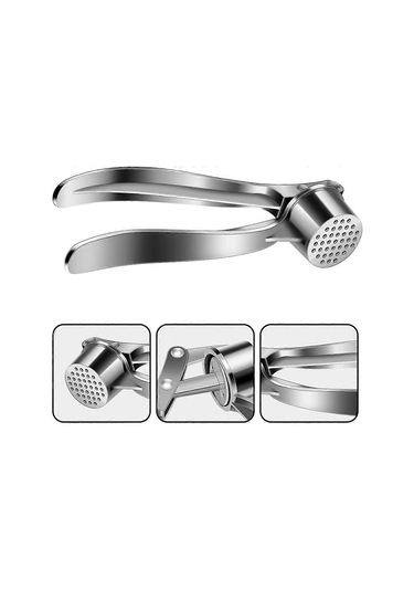 Profesyonel Gıda Hazırlığı Sarımsak Presi, Karanfil, Zencefil, Fındık, Yaban Turpu, Havuç İçin Katı Çinko Alaşımlı Sarımsak Ezici - Ağır Hizmet Tipi, Ergonomik Sap Siyah