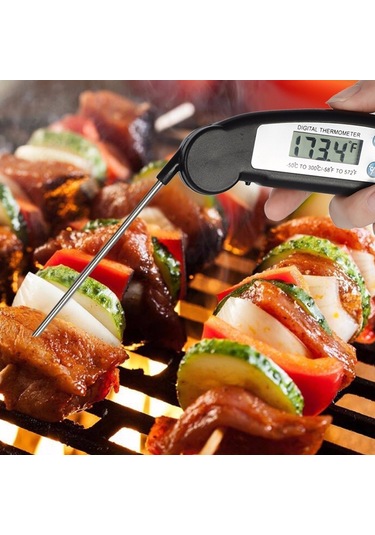 Sones Katlanır Et Termometresi Dijital Mutfak Termometresi Yemek Pişirme Barbekü Probu, Rastgele Renk Teslimatı