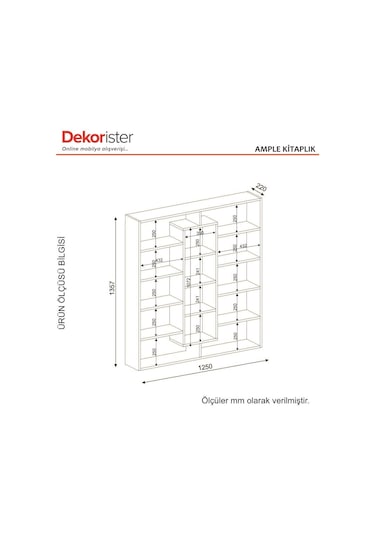 Dekorister Ample Kitaplık Siyah-Beyaz