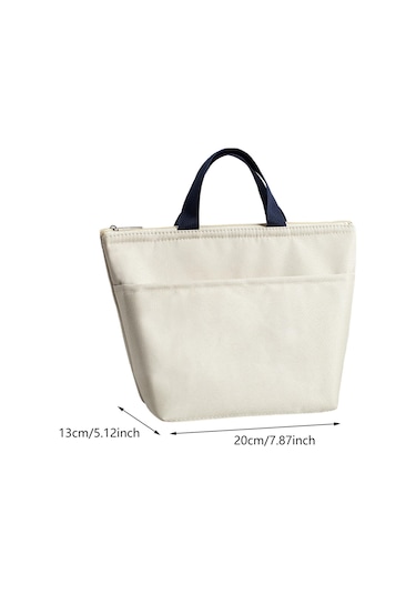 Suntek Oxford Kumaş Öğle Yemeği Çantası Büyük Beyaz Beyaz